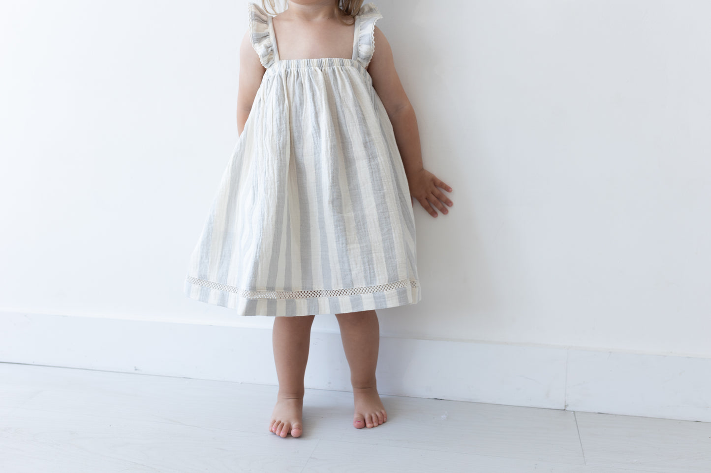 Sky Stripe Ruffled Tank Dress