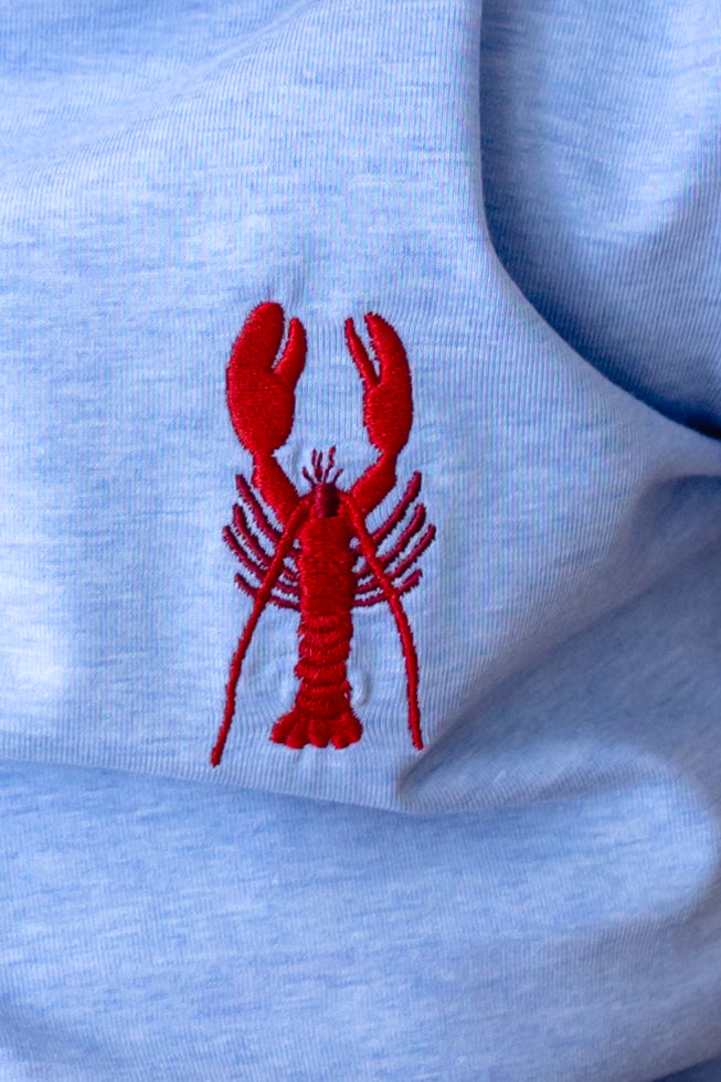 Marine Embroidered Tee - Blue Lobster