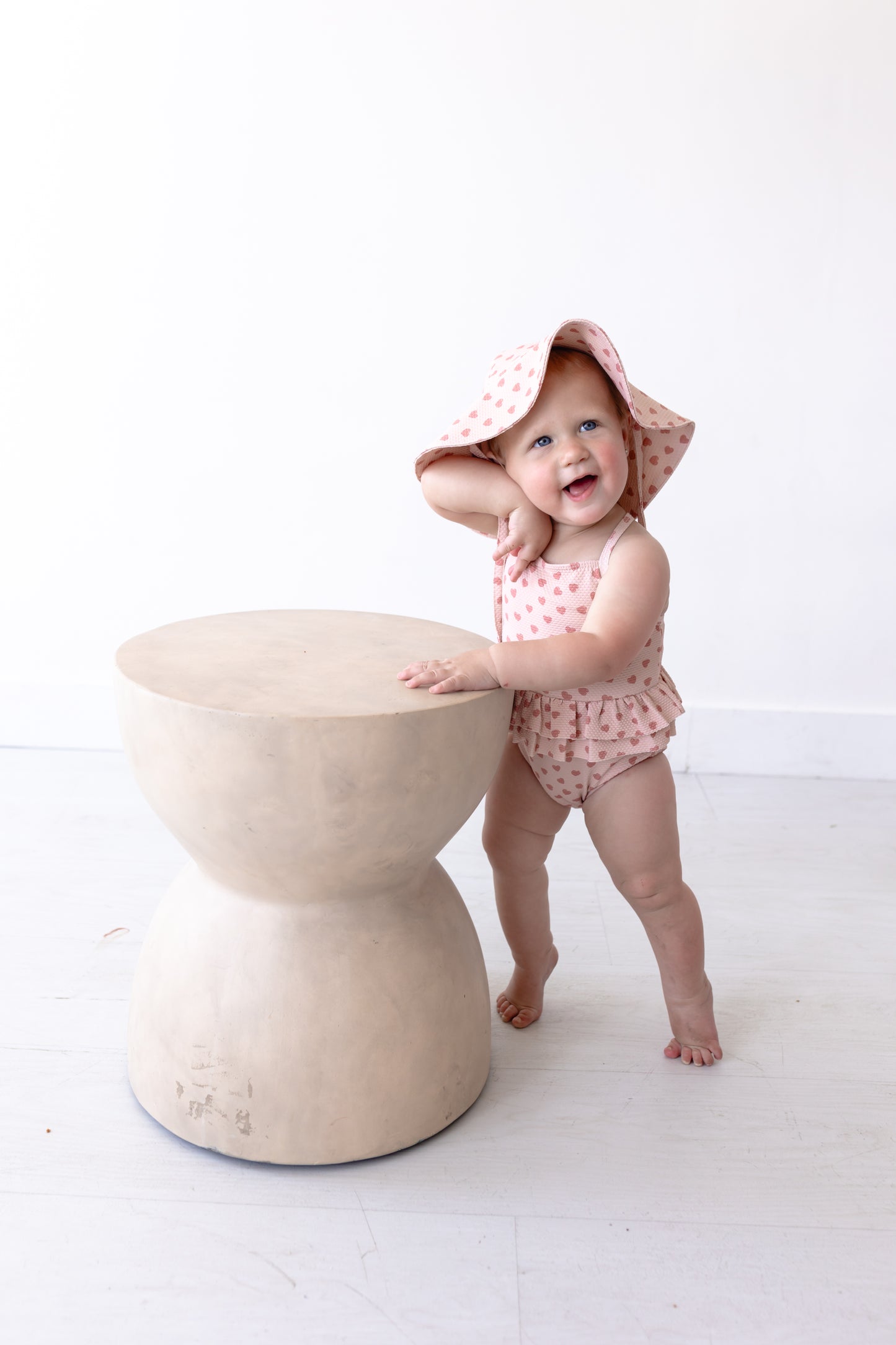 Ruffled One-Piece Swim - Hearts