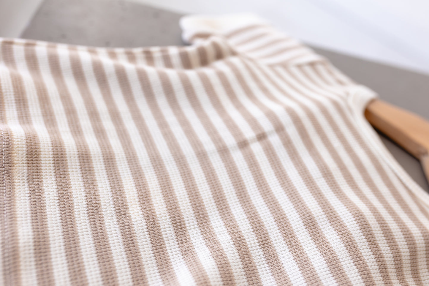 Waffle Shortie Set - Oat Stripe