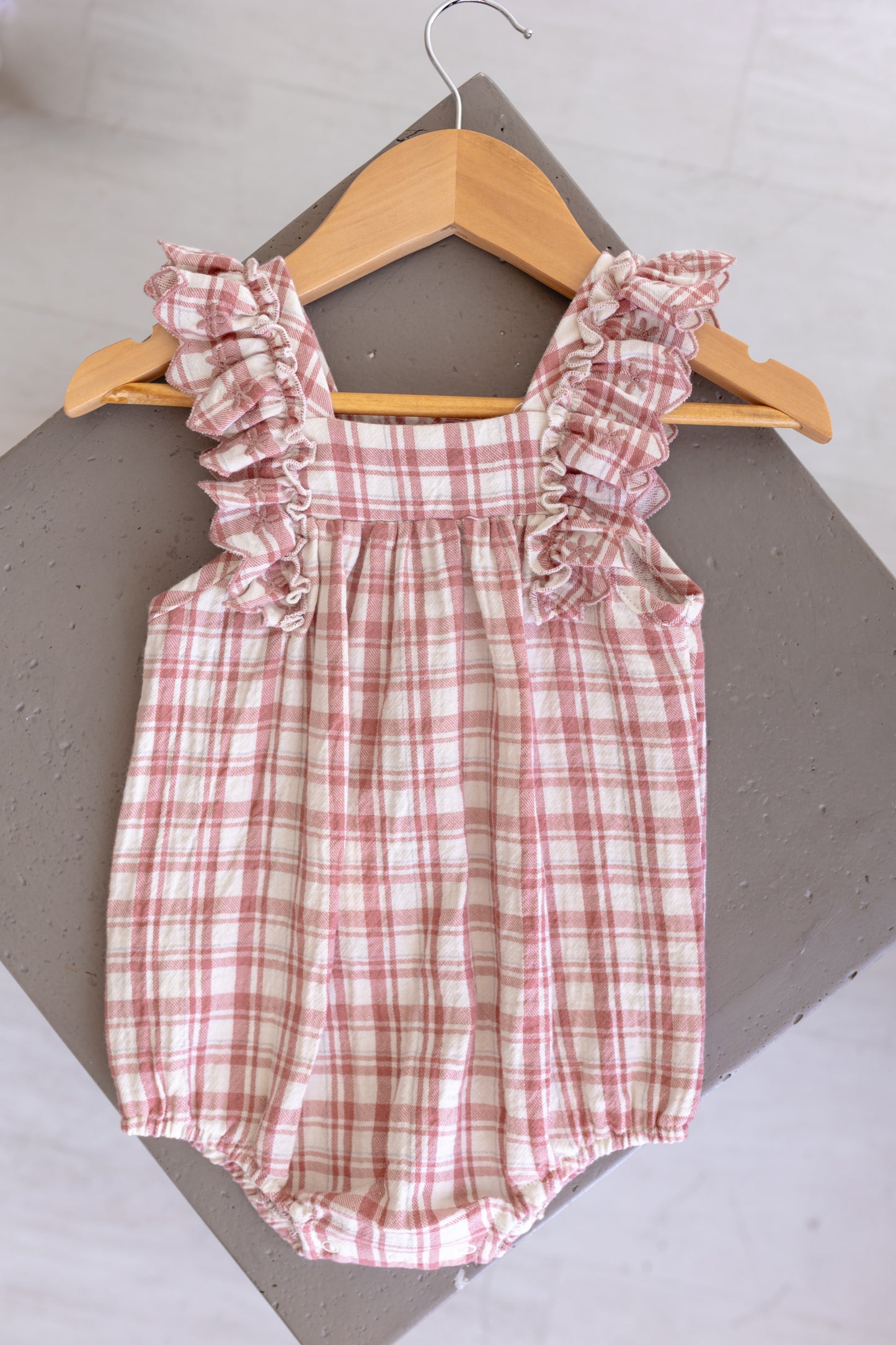 Maya Romper - Pink Plaid