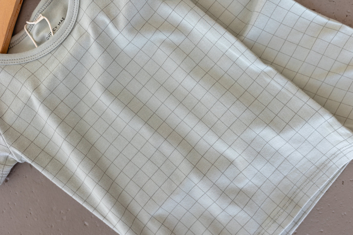Bamboo Short Sleeve Pajama Set - Sage Grid