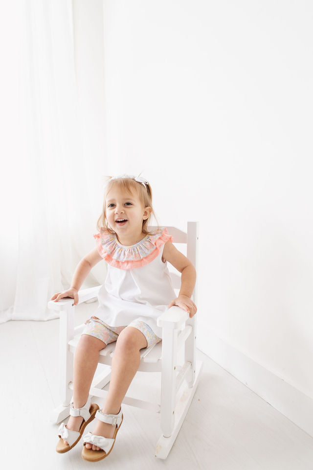 Pastel Floral Bow Back Short Set