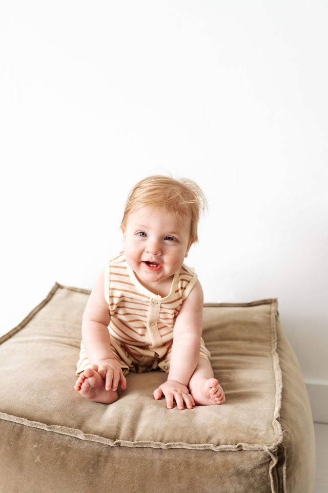 Pablo Playsuit - Beige/Cream Rib