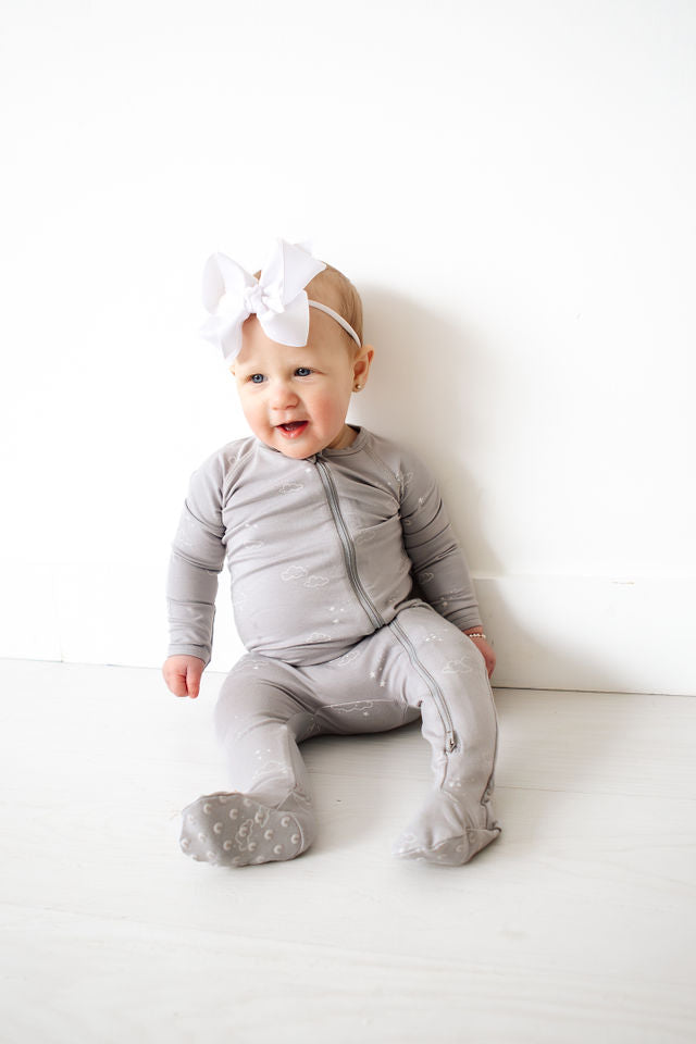 Clouds - Bamboo Zip Footie