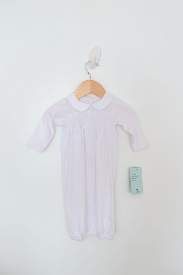 Blessed White Gown - Smocked