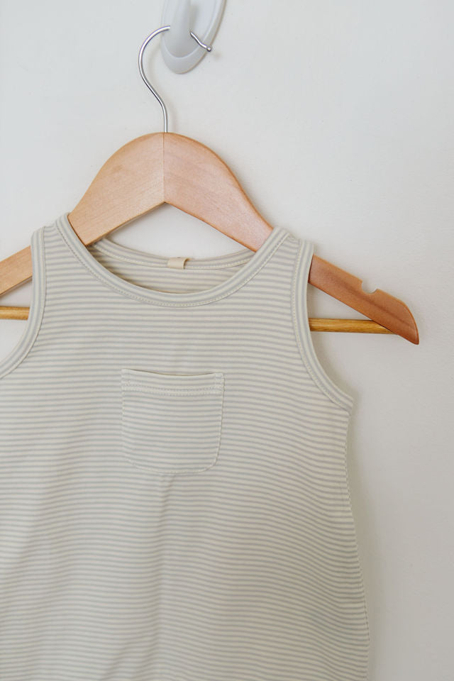 Microstripe Sky Romper - Boys
