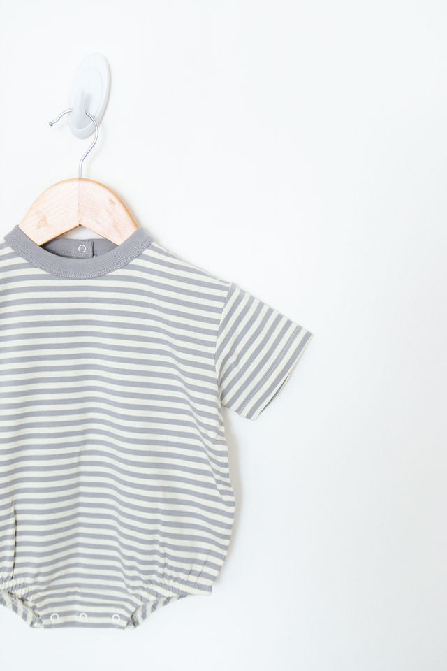 Blue Stripe - Relaxed Bubble Romper (Boys)
