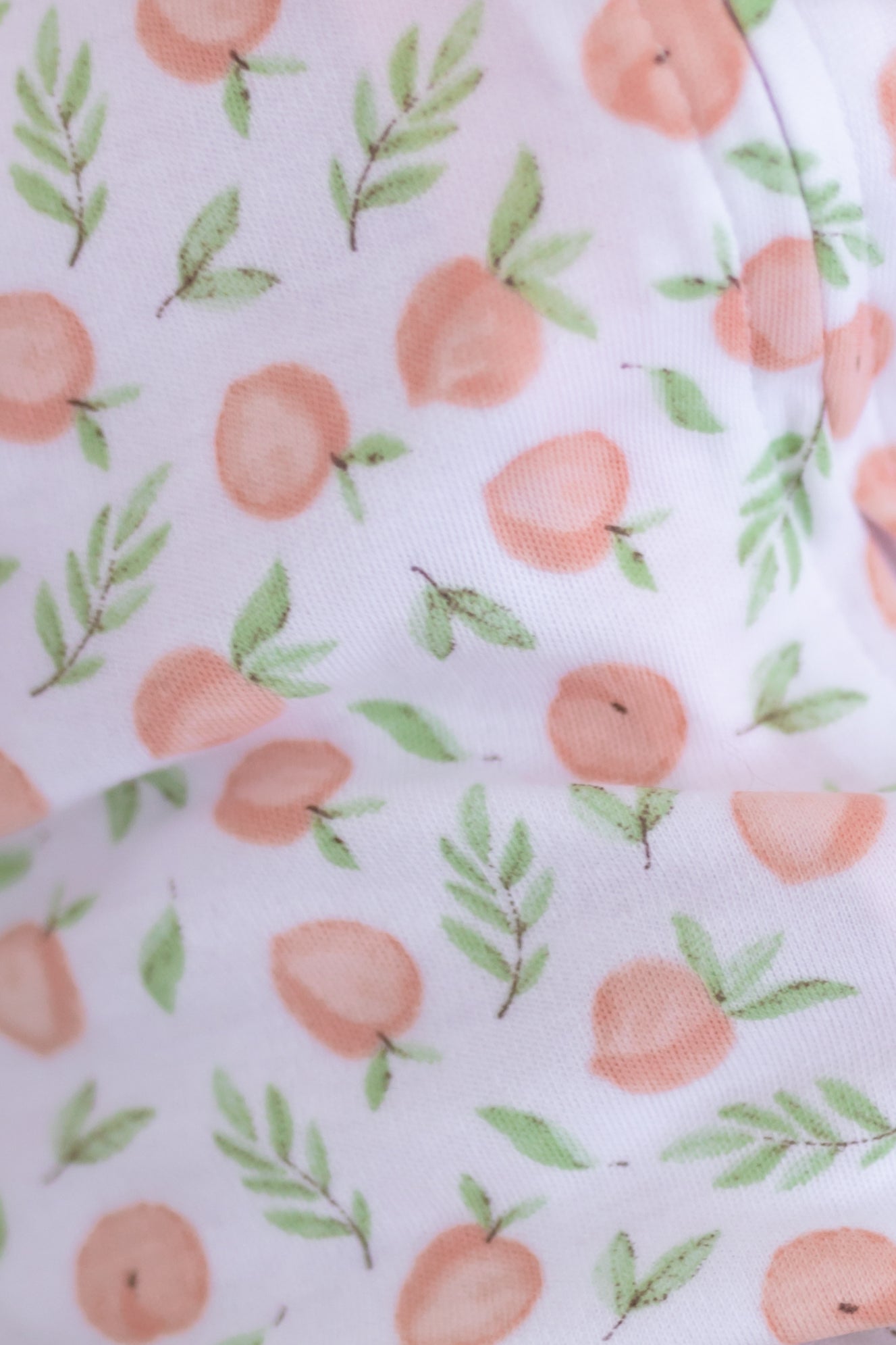 Summer Peaches - Printed Zipper Footie
