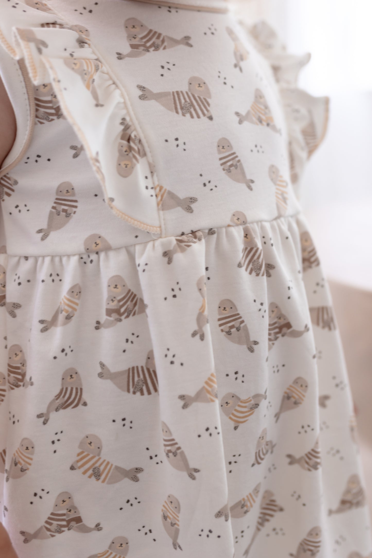 Walrus Cuddles - Flutter Dress Set