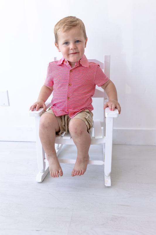 Tiller Jersey Shirt - Red/White Stripe