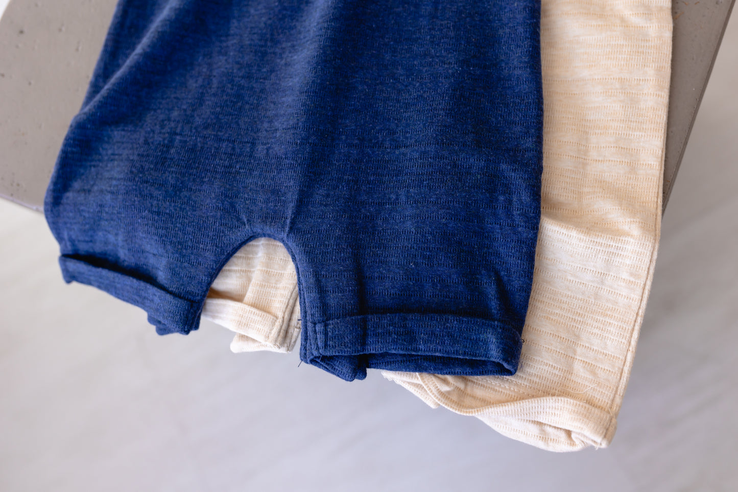 Camborne Henley Romper (Navy ribbed)