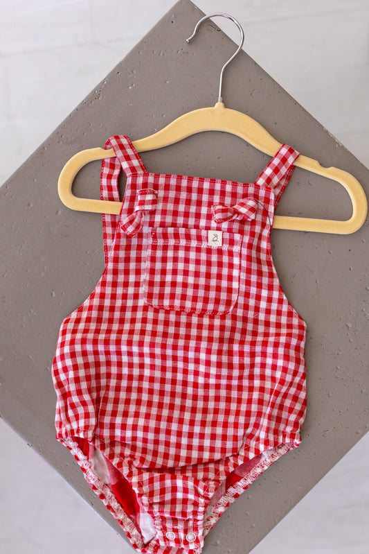Reef Gauze Bubble - Red/White plaid