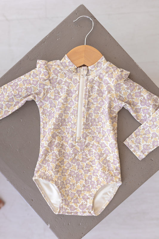 Byron Rashguard One-Piece - Purple Floral