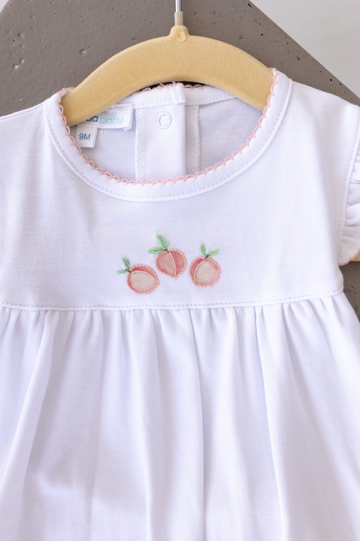 Summer Peaches - Embroidered Flutter Dress Set